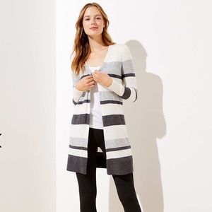 Loft Striped Open Cardigan - XS
